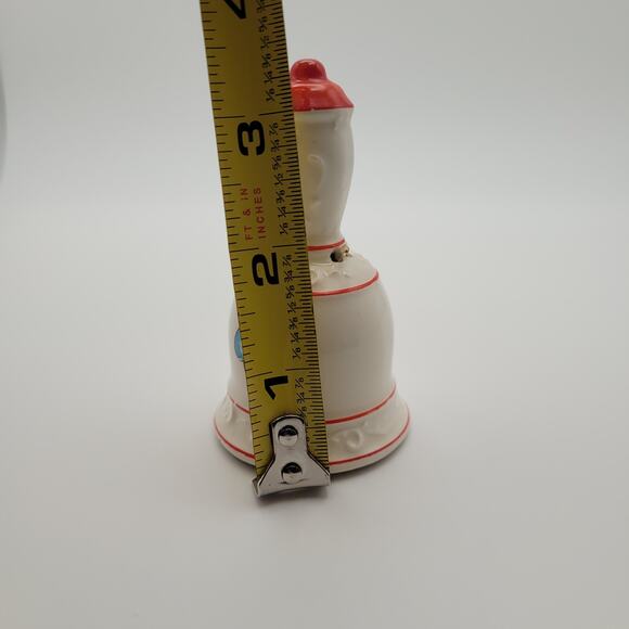 Vintage Christmas Santa Ceramic Bell Red Trim 3" Holiday Decor Classic - Picture 7 of 7